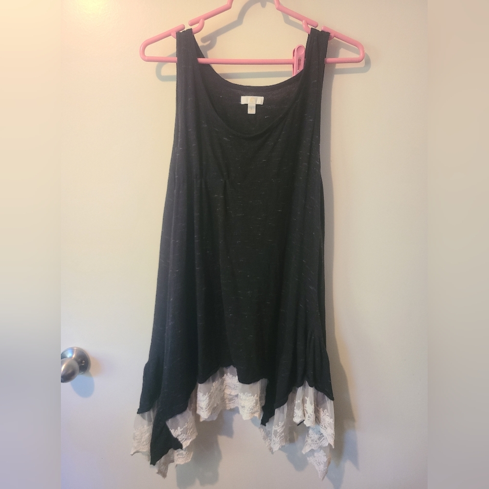 C Black Textured Top